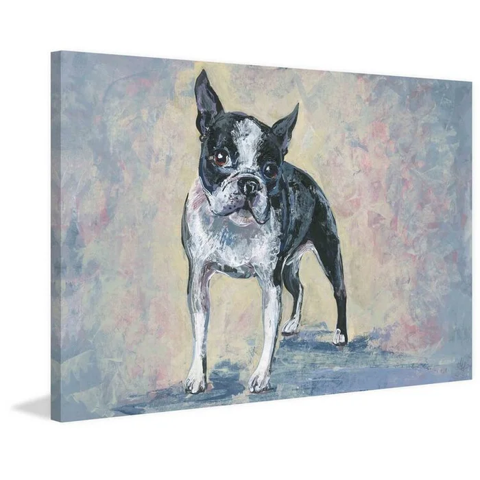 12×8 Multi Color Canvas Art Print – Unisex Beware of Dog Painting – Marmont Hill