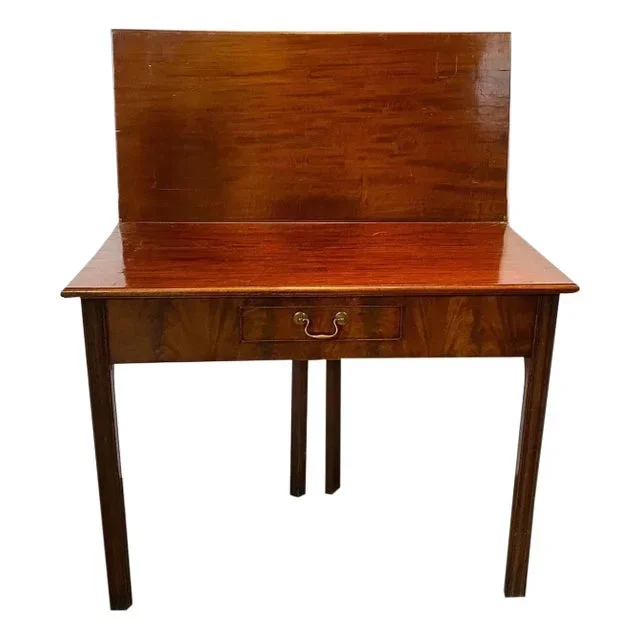 18th Century English George III Mahogany Fold-Over Tea Table