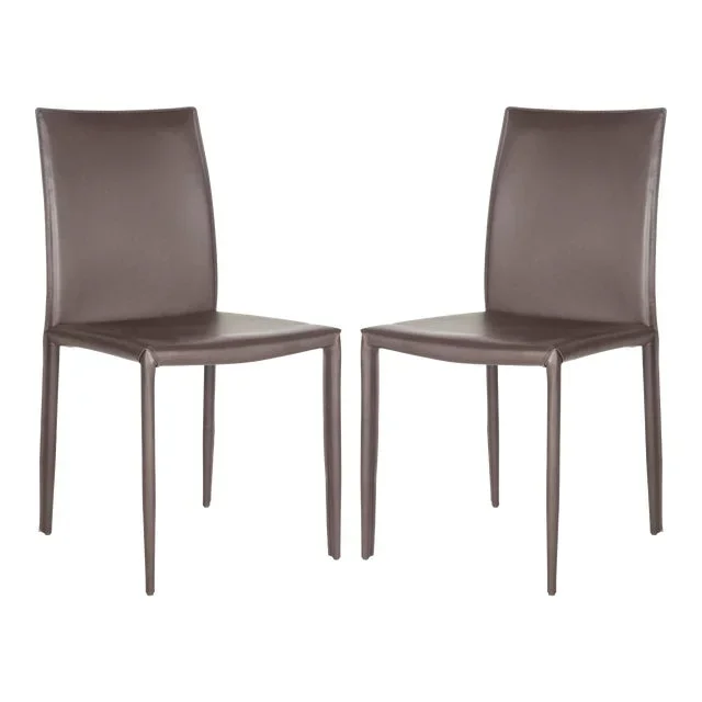 19”H Dining Chair in Brown – a Pair