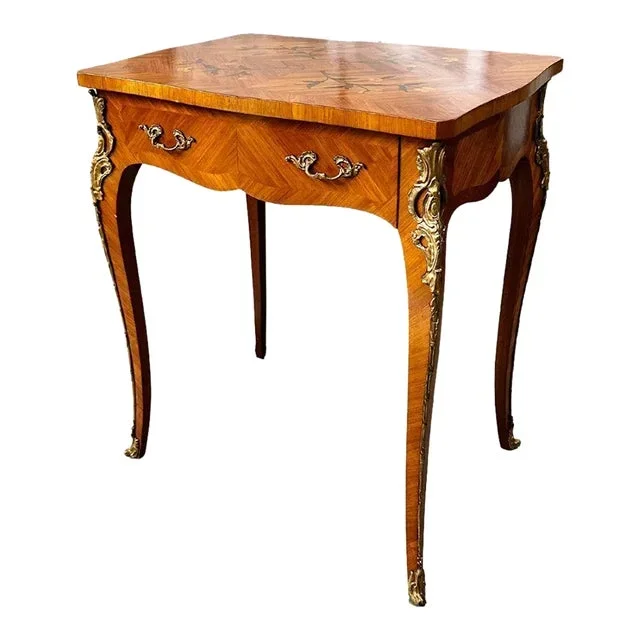 1930s Louis XV Style Writing Table With Gilt Ormolu