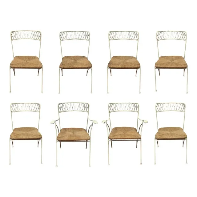 1950s Maurizio Tempestini for Salterini “Ribbon Back” Dining Chairs in Vintage Butter Yellow Finish, Unmarked – Set of Eight