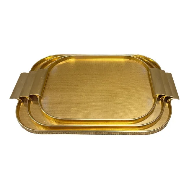 1960s Kaymet Aluminum Tray – Set of Three