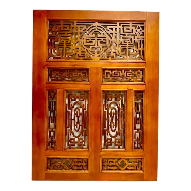 1970s Vintage Chinoiserie Arts & Crafts Wooden Asian Wall Panel Sculpture