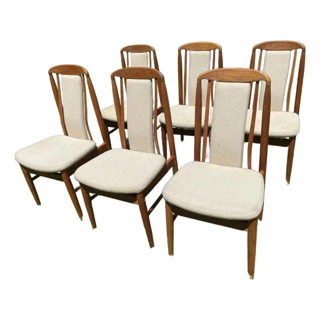 1970s Vintage Teak Benny Linden Dining Chairs- Set of 6