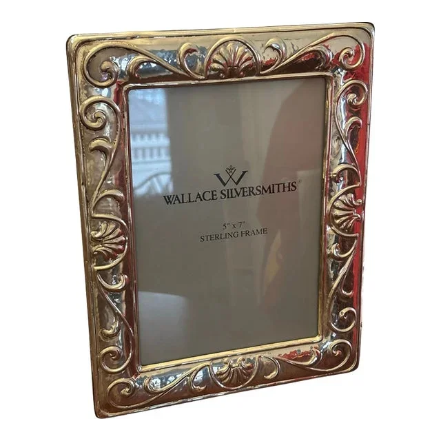 1970s Vintage Wallace Art Nouveau Sterling Picture Frame, Italy