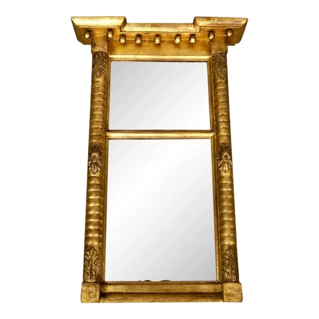 19th Century Antique Gilded Empire Pier Mirror
