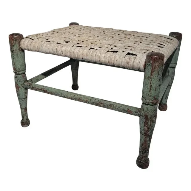 19th Century Original Blue Footstool
