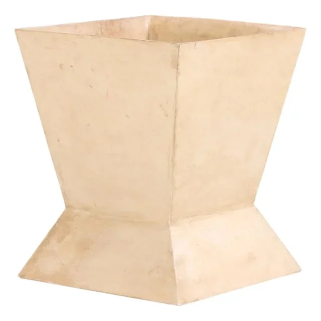 A Parchment Covered Geometric Waste Basket