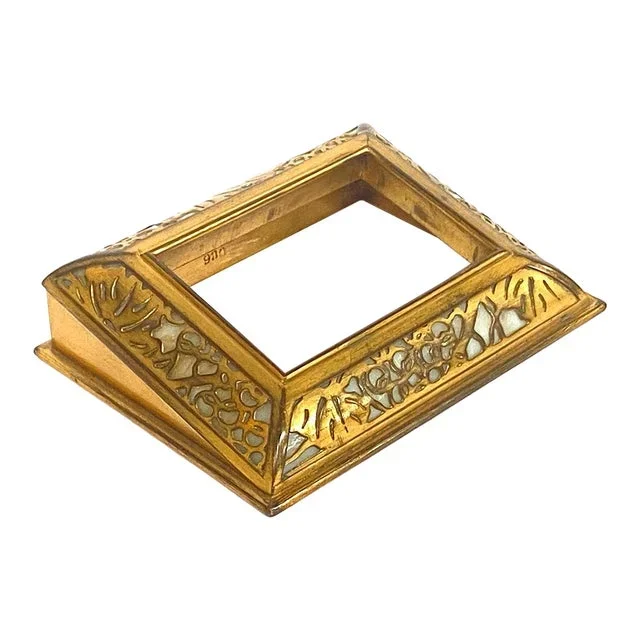 American Tiffany Studios Bronze Dore Grapevine 930 Desk Calendar Frame