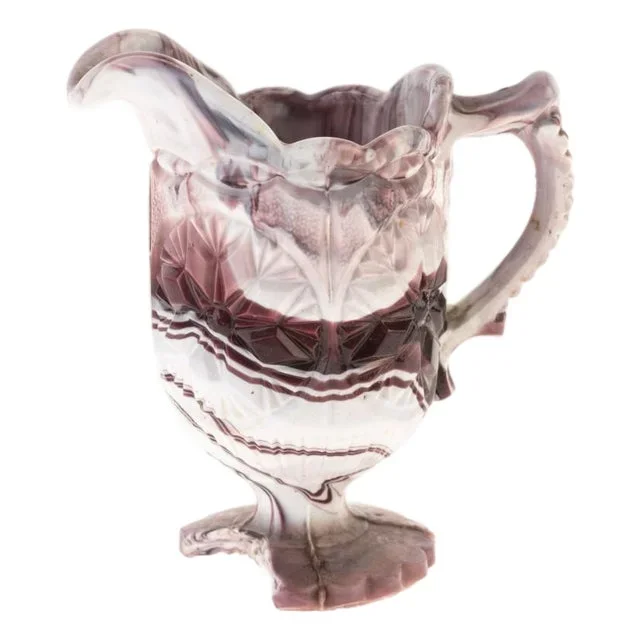 Antique 19th Century Victorian Pressed Glass Creamer Jug from Sowerby