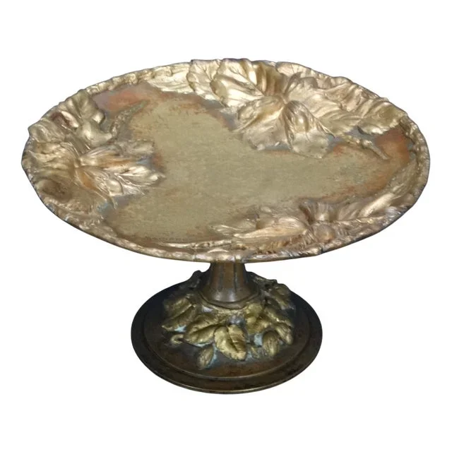 Antique Bas-Relief Gilded Bronze Stand by Albert Marionnet, 1890s