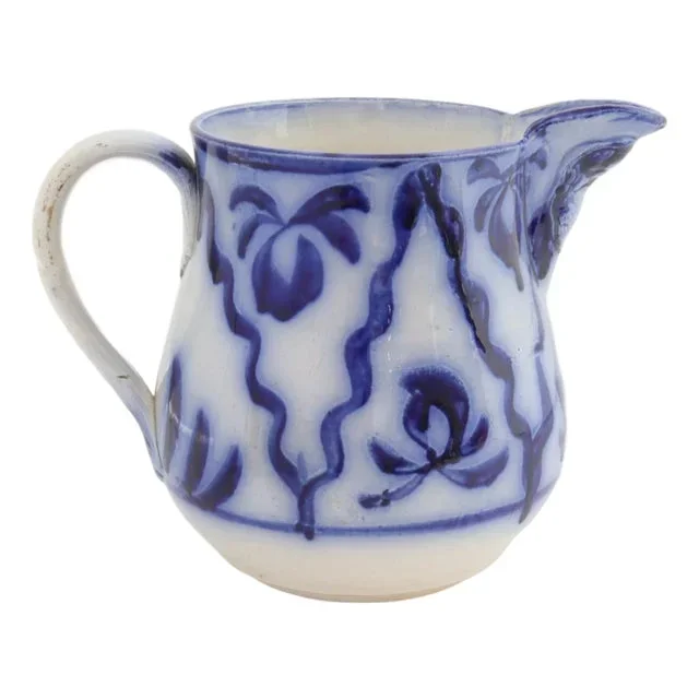 Antique English Flow Blue Pitcher