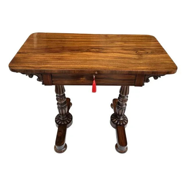 Antique English Regency Rosewood Lady’s Writing Desk Occasional Side Table 19Ct