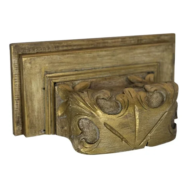 Antique Gilded Wood Corbel Wall Bracket