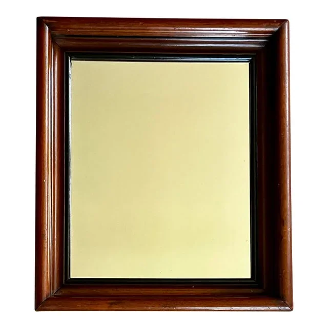 Antique Mahogany Shadow Box Frame With Mirror