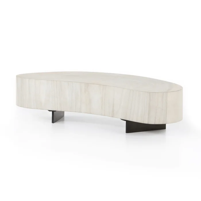 Avett Bleached Coffee Table Short Piece | ready to ship!