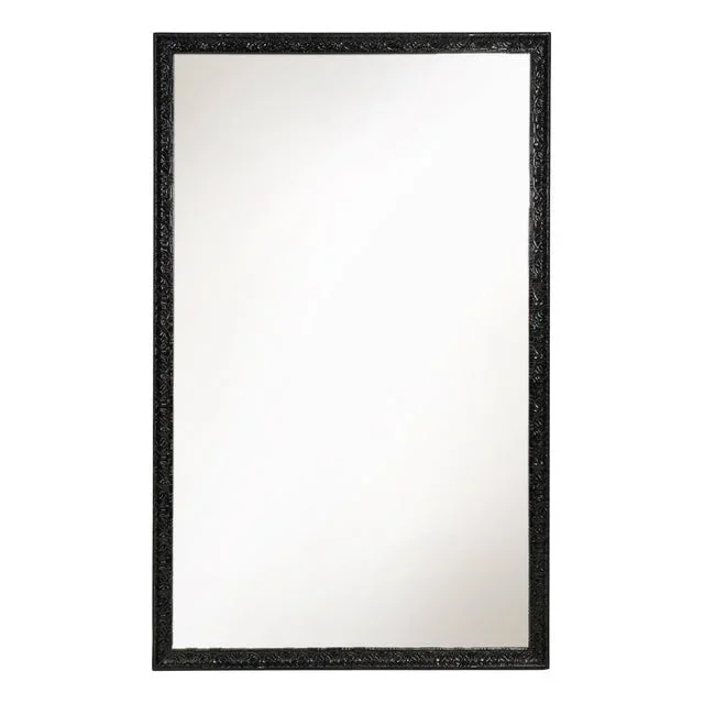 Baroque Black Large Oak Fireplace Mirror, France, 1850s