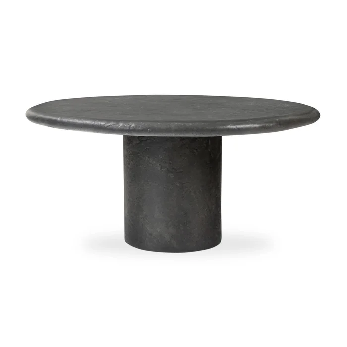 Bonnie Textured Black Concrete Coffee Table | shipping 6/3/2025