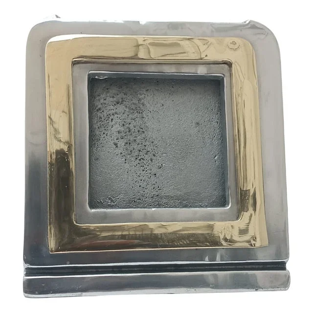 Brutalist Brass and Aluminium Photo Frame from B.A. Wander, 1990s