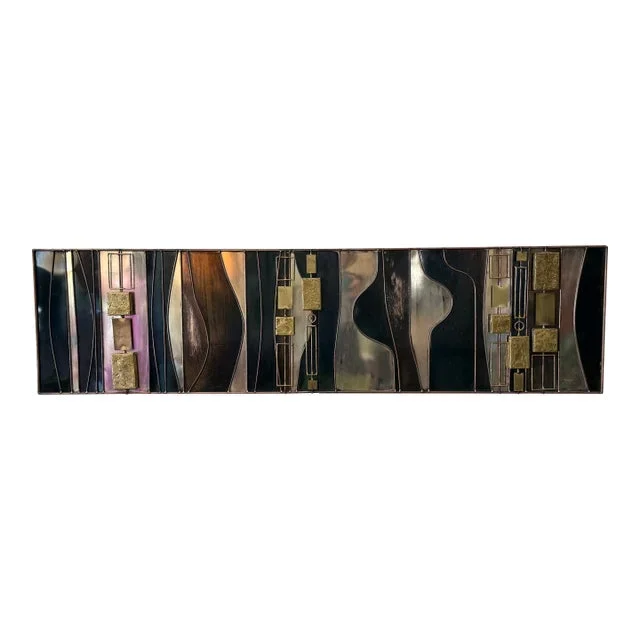 Brutalist Mixed Metal Wall Sculpture by Curtis Jeré, Circa 1970s