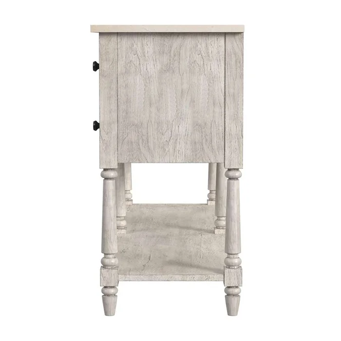Butler Specialty Company – Danielle 65 in. W Rectangular Marble & Wood Sideboard with 4 Storage Drawers and 1 Open Shelf, Gray – 5645329