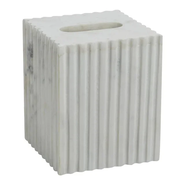 Calabria Fluted Marble Tissue Box Cover