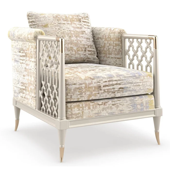 Caracole Upholstery Lattice Entertain You Chair