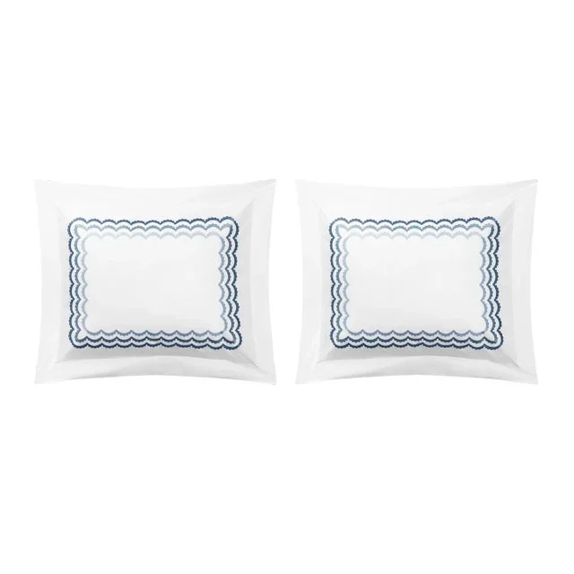 Celerie Kemble + Hamburg House Whimsical Blue Scallop Standard Shams – Set of 2