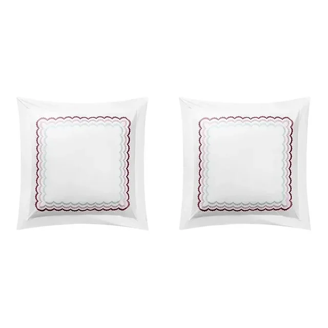 Celerie Kemble + Hamburg House Whimsical Wine Scallop Euro Shams – Set of 2
