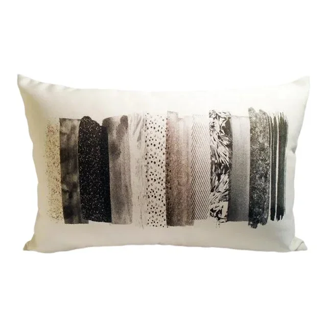 Charcoal Colorway Lumbar Linen Pillow
