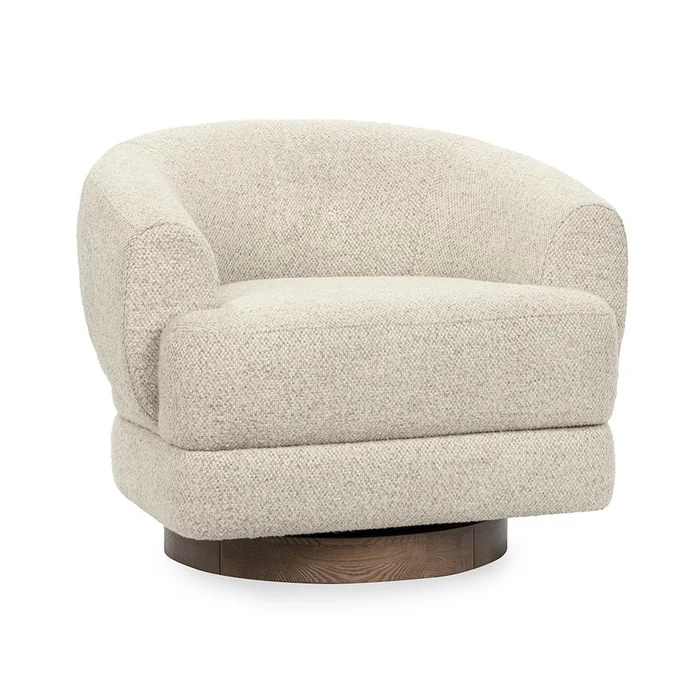 Classic Home – Chassia Upholstered Fabric Swivel Accent Chair – Cream – 53006304