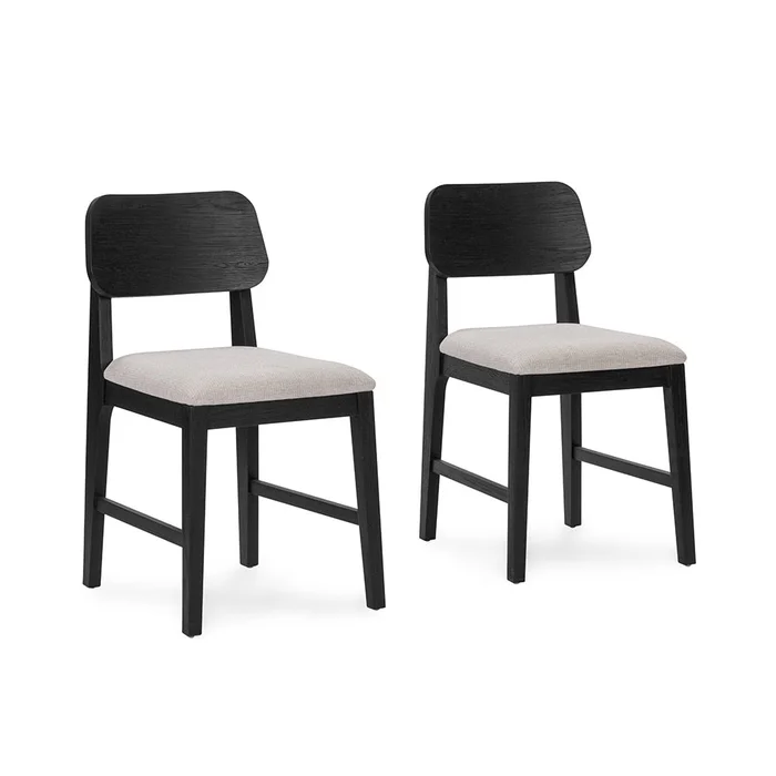 Classic Home – Deavon Set of 2 Oak Wood Dining Chair in Black – 53006339
