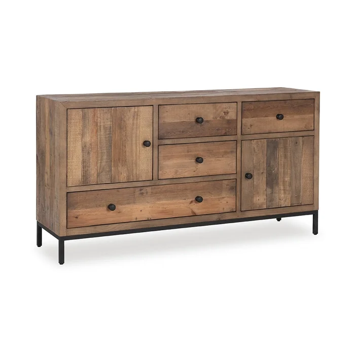 Classic Home – Dita Reclaimed Pine Wood Sideboard Buffet – Aged Pine – 52004190