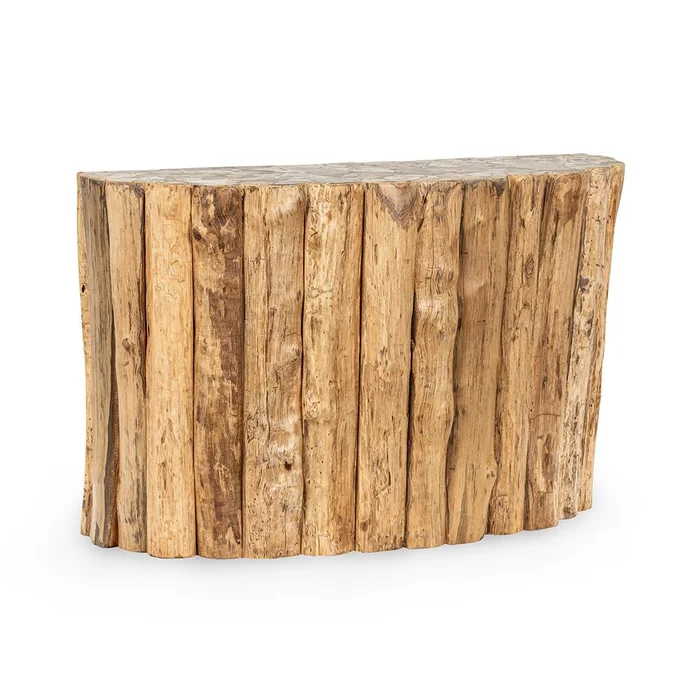 Classic Home – Norwest Petrified Teak Wood Console Table – Natural – 51005402