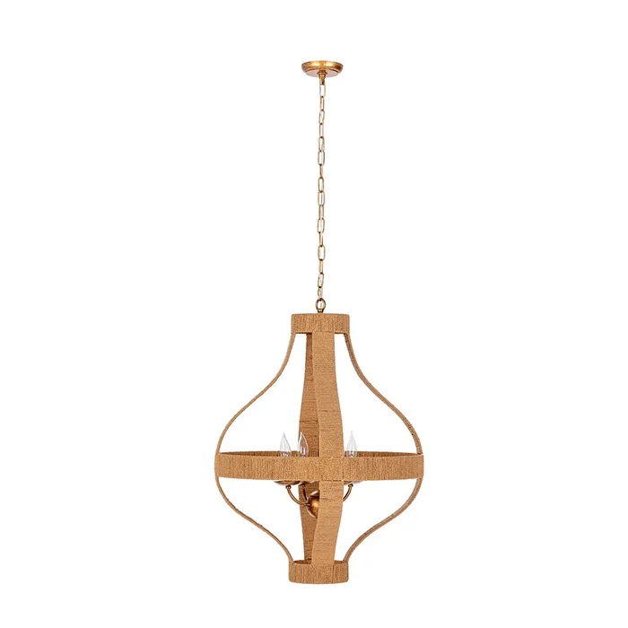 Classic Home – Sarmiento Pendant Light, Large – Natural/ Gold – 56004273