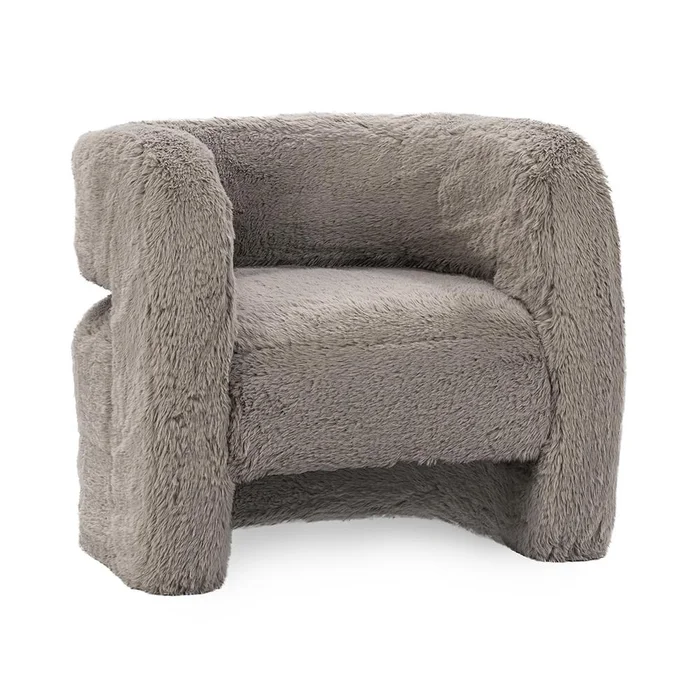 Classic Home – Teddy Plush Fabric Cushioned Accent Chair – Granite – 53006305