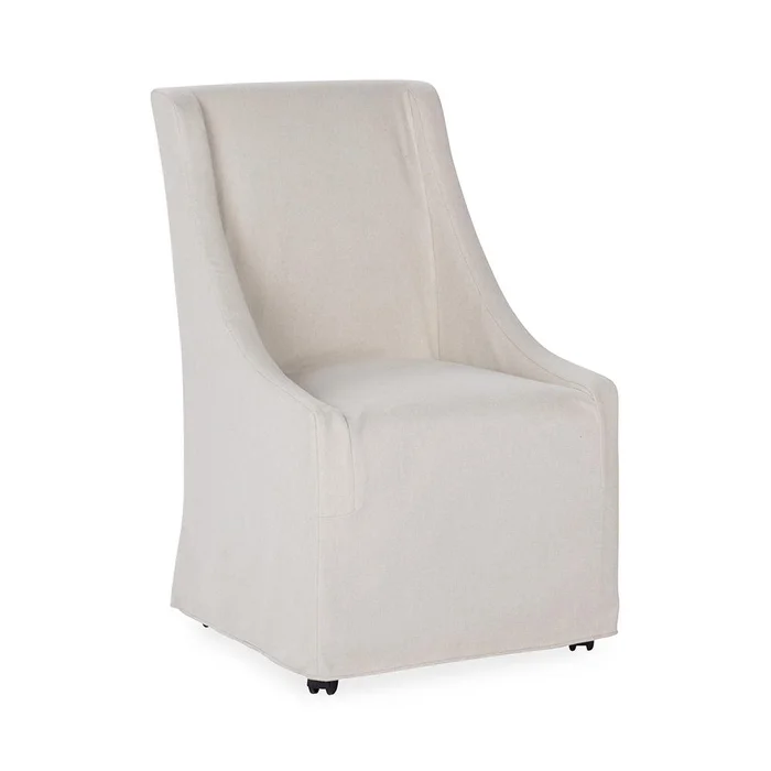 Classic Home – Warwick Upholstered Rolling Dining Chair – Stone Beige – 53051735
