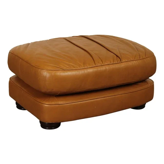 Classic Leather Brown Leather Ottoman