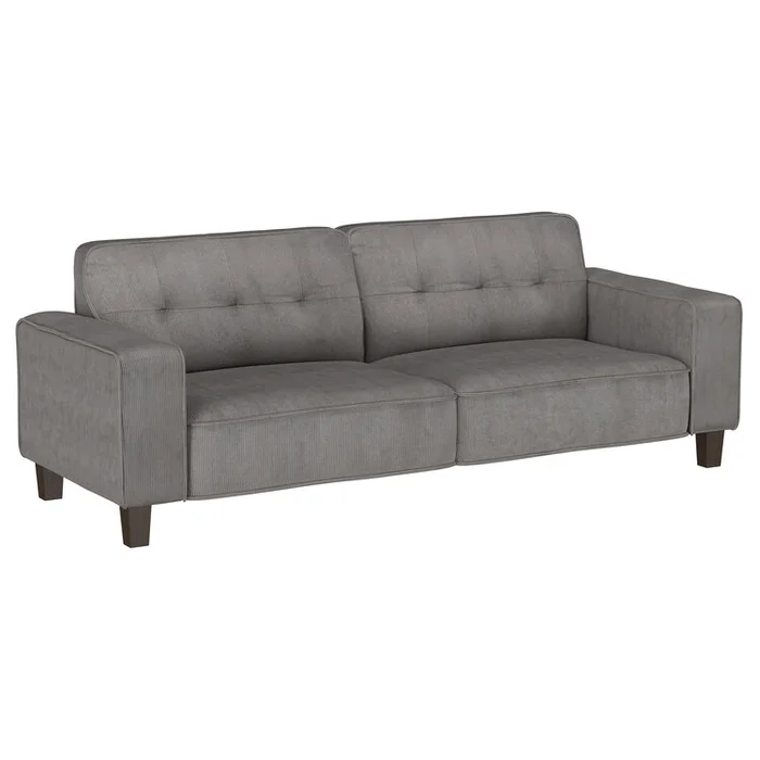 Coaster Deerhurst Upholstered Track Arm Tufted Sofa Charcoal