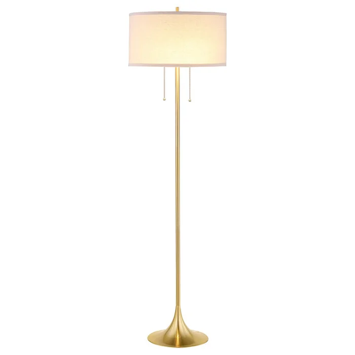 Coaster Elmira 65-inch Drum Shade Metal Floor Lamp Gold