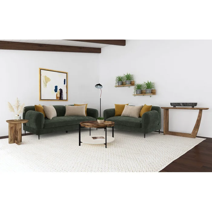 Coaster Jade 2-piece Chenille Upholstered Sofa Set Green