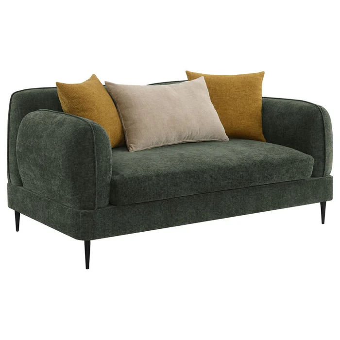 Coaster Jade Chenille Upholstered Modern Track Arm Loveseat Green