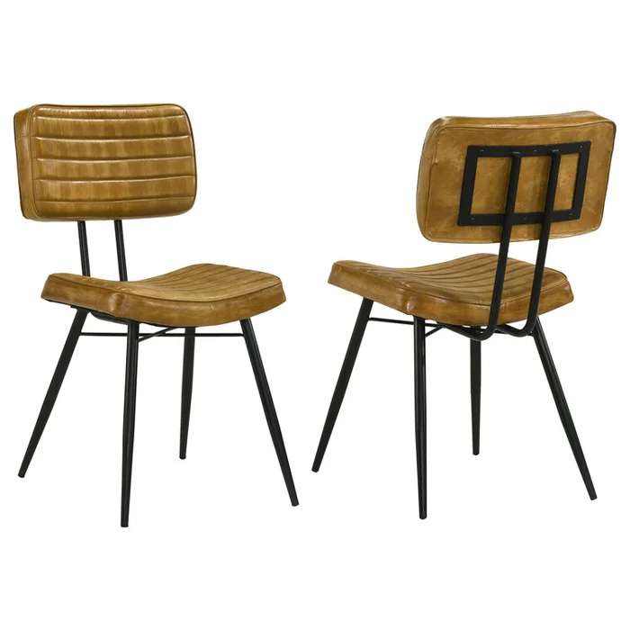 Coaster Misty Padded Side Chairs Camel and Black (Set of 2)