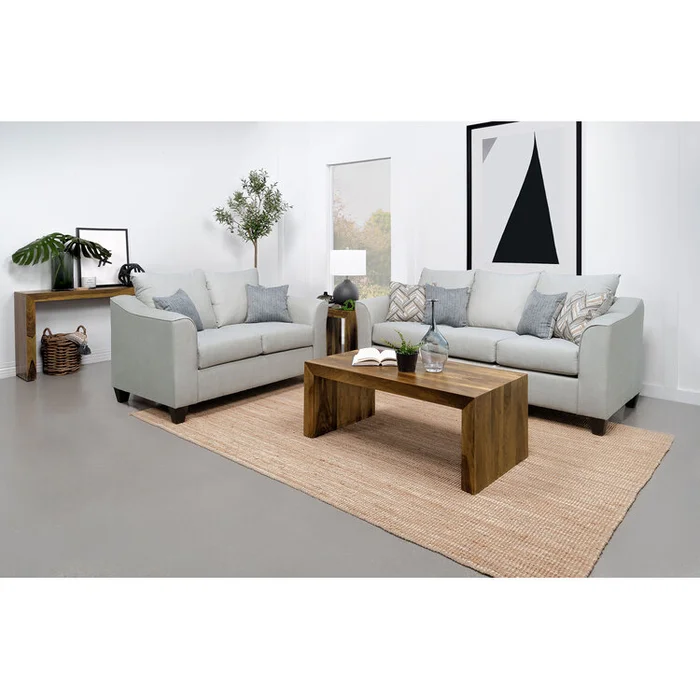 Coaster Salizar 2-piece Upholstered Flared Arm Sofa Set Sand