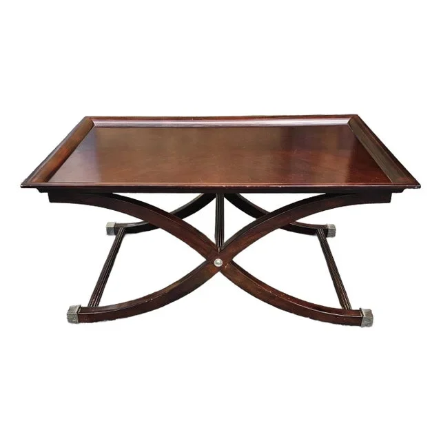 Contemporary English Antique Style Stained Fruit Tray Top Coffee Table