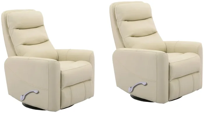 Contemporary Swivel Glider Recliner with Articulating Headrest (Two Pack)