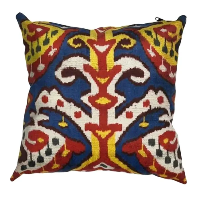 Double Sided Multi Color Turkish Ikat Style Pillow