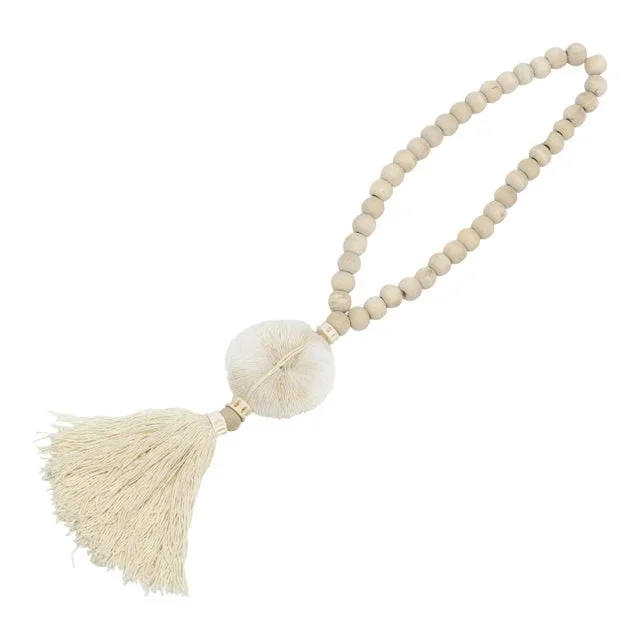 Early 21st Century Natural Wood & Shell Tassel