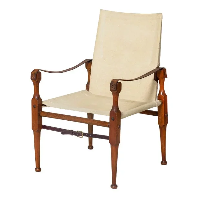 Early Authentic Antique British Roorkhee Campaign “Safari” Arm Chair