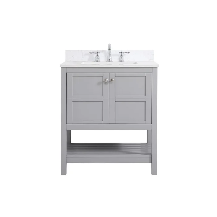Elegant Decor 30 inch Single Bathroom Vanity in Gray with Backsplash